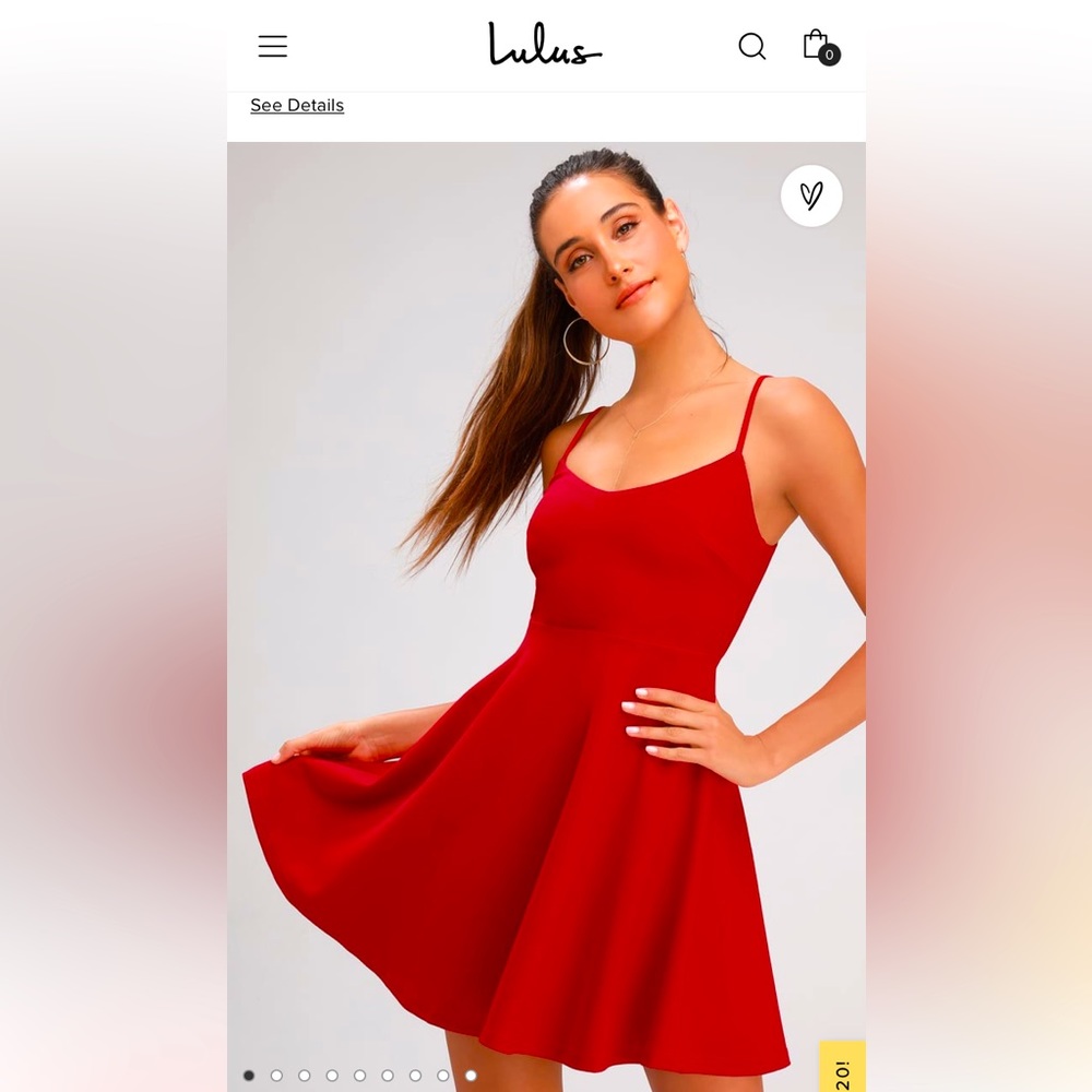 LULUS RED SKATER DRESS SIZE SMALL